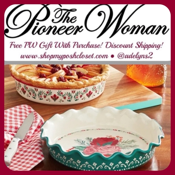 The Pioneer Woman Other - Last Set 🌺 New Pioneer Woman Merry Meadows (2) 9” Pie Pans Boots & Floral, 2023